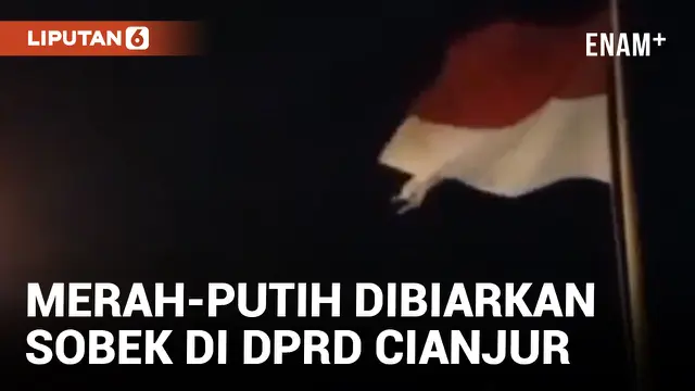 Bendera Merah Putih di Gedung DPRD Cianjur Dibiarkan Berkibar Meski Robek