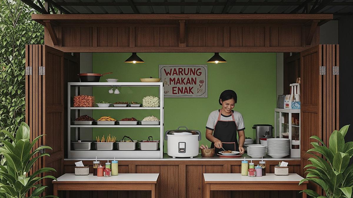 9 Desain Warung Makan Rumahan Ukuran 3x4 Meter Sederhana tapi Rapi, Menarik Pelanggan
