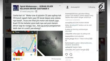 Seorang pengendara ojek online tidak sadar dikencingi penumpang. Ia baru tahu, setelah sang penumpang turun dai motornya.