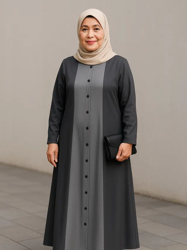 Model Gamis A-Line untuk Ibu-ibu Usia 50 Tahunan (Foto: ChatGPT)