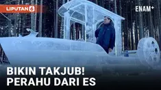 Seniman asal Belarus Bikin Perahu dari Es, Bisa Tampung 2 Orang!
