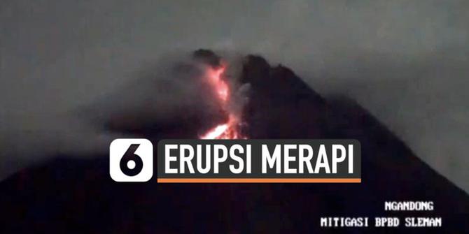 VIDEO: Masih Erupsi, Gunung Merapi Luncurkan Lava Pijar Belasan Kali