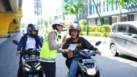Kasat Lantas Polresta Pekanbaru dalam sosialisasi e-tilang diberlakukan lagi. (Liputan6.com/M Syukur)