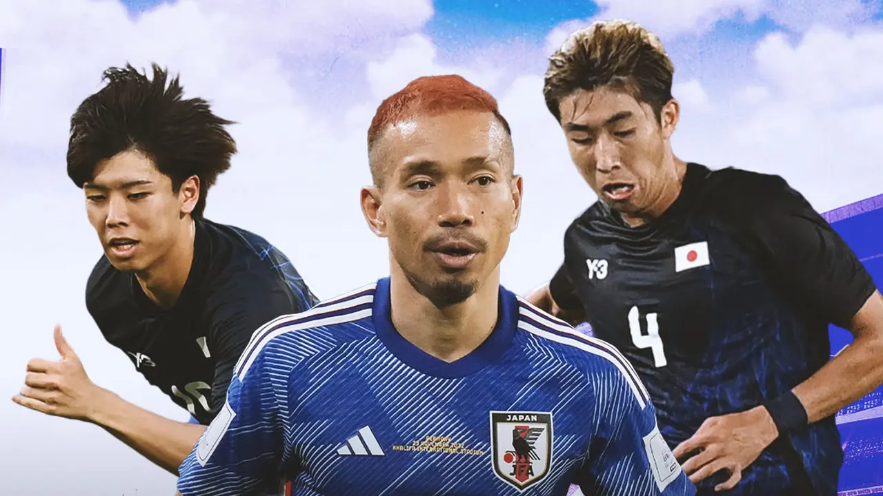 Ilustrasi - Tiga pemain Timnas Jepang: Hiroki Sekine, Yuto Nagatomo, Kota Takai