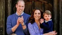 Pangeran William, Kate Middleton, dan ketiga anak mereka, Pangeran George, Putri Charlotte, serta Putri Louis bertepuk tangan apresiasi tenaga kesehatan di masa pandemi COVID-19. (dok. Instagram @kensingtonroyal/https://www.instagram.com/p/B_VhLyVFwro/)