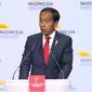 Jokowi memamerkan beragam keberhasilan dan target Indonesia dalam memacu hilirisasi dan industri hijau di pembukaan Hannover Messe 2023. (Liputan6.com/Septian Deny)