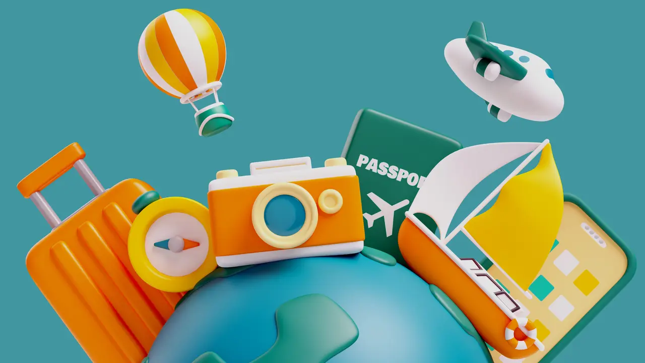 Ilustrasi liburan, traveling