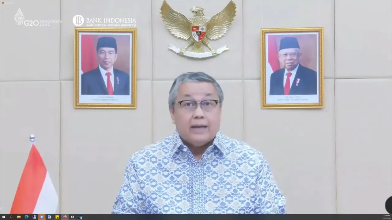 Gubernur Bank Indonesia Perry Warjiyo, dalam Pengumuman Hasil Rapat Dewan Gubernur Bulanan Bulan Juli 2022 dengan Cakupan Triwulanan, Kamis (21/7/2022).