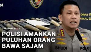 Polisi Amankan Puluhan Orang Bawa Sajam