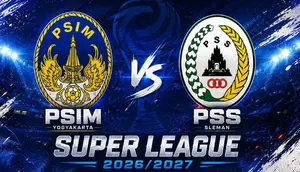Super League 2026/2027 akan diwarnai derbi DIY yang mempertemukan PSIM Yogyakarta danPSS Sleman. (Bola.com/Generated AI)