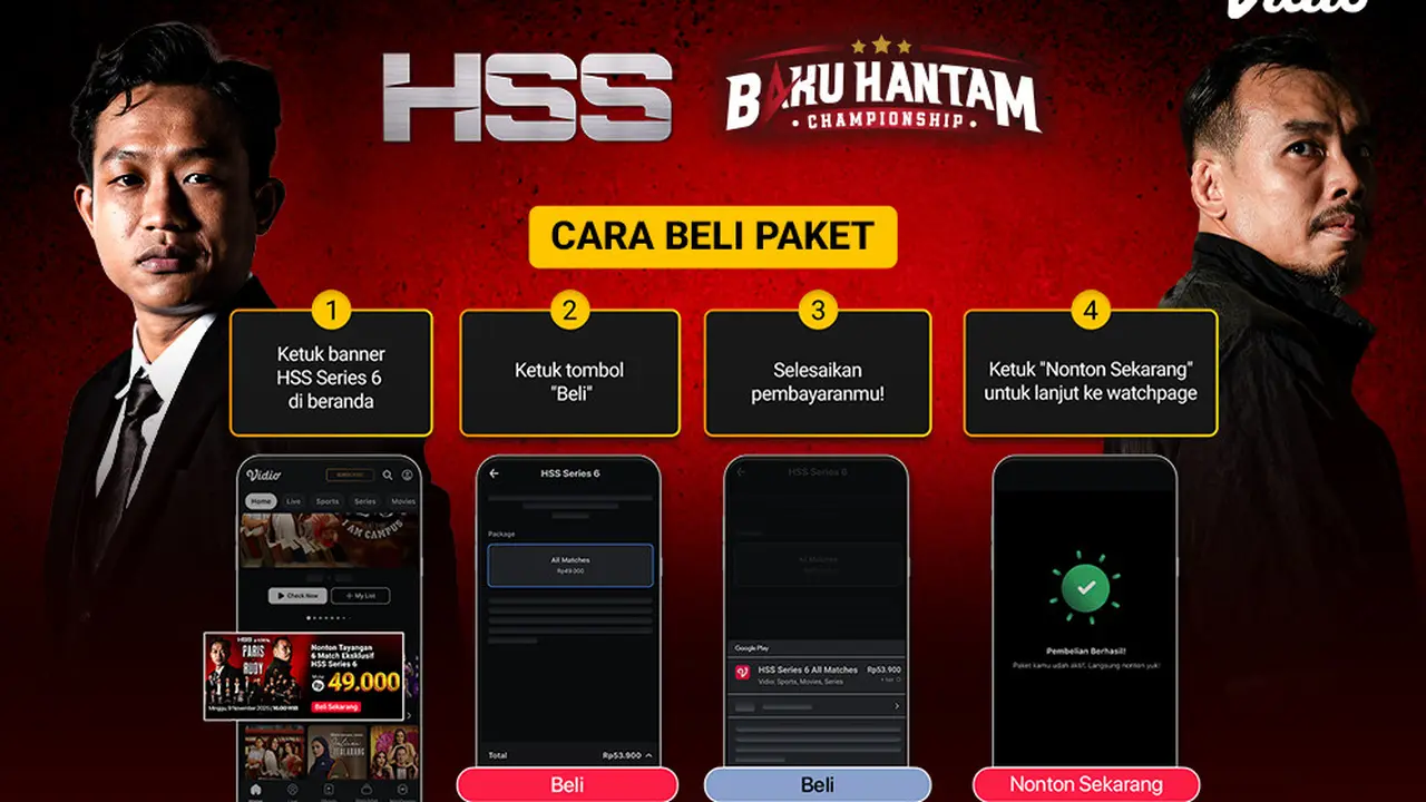 Cara beli paket live streaming HSS Series 6 di Vidio. (dok. vidio.com)