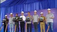 Peletakan batu pertama di kawasan MMP Site Kariangau, Balikpapan, Senin (11/9/2023). (Foto: Istimewa)