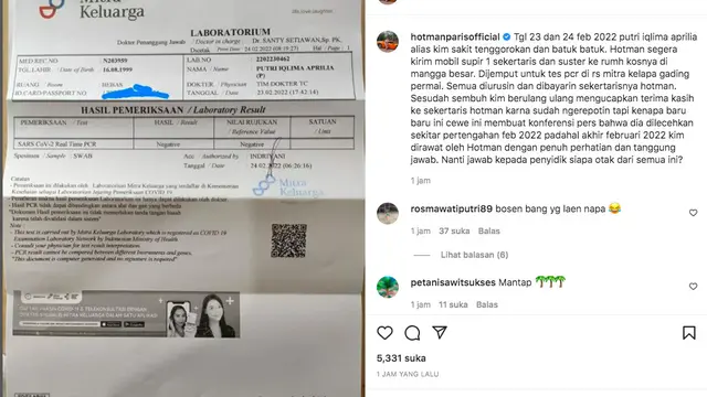 Hotman Paris Heran Dituding Lakukan Pelecehan, Justru Pernah Bantu Pengobatan Iqlima Kim Saat Sakit Februari 2022. (instagram.com/hotmanparisofficial)