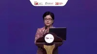 Ketua Dewan Audit OJK, Sophia Wattimena, dalam acara RISK &amp; GOVERNANCE SUMMIT TAHUN 2023 di Jakarta, Kamis (30/11/2023). (Tira/Liputan6.com)