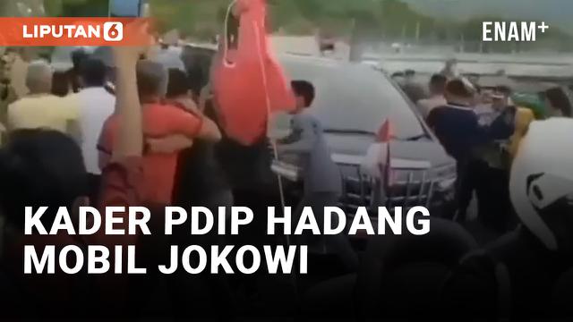 Walah! Mobil Jokowi Dihadang Kader Berbendera PDIP di Bima