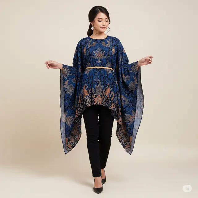 Model Atasan Batik Lengan Drape Anggun Terbaru 2025.