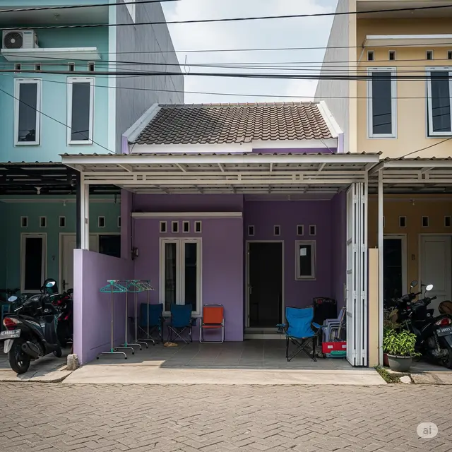 Desain Rumah Sederhana Warna Ungu
