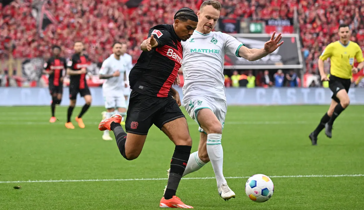 Sementara itu, Bremen masih di papan tengah klasemen pada posisi 12 dengan 31 poin. (INA FASSBENDER / AFP)