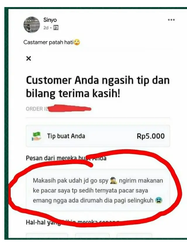 6 Pesan Kocak Penumpang saat Beri Tip ke Ojol Ini BIkin Geleng Kepala