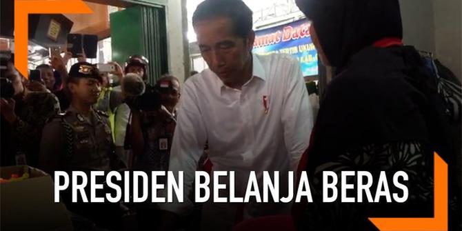VIDEO: Begini Gaya Presiden Jokowi Belanja Beras di Pasar