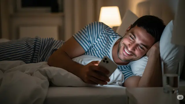 Man Looking at His Phone