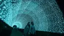 Orang-orang mengunjungi Christmas Wonderland di Gardens by the Bay, Singapura (11/12/2020). Pemandangan yang mempesona dan tontonan Natal disajikan ditempat ini. (Xinhua/Then Chih Wey)