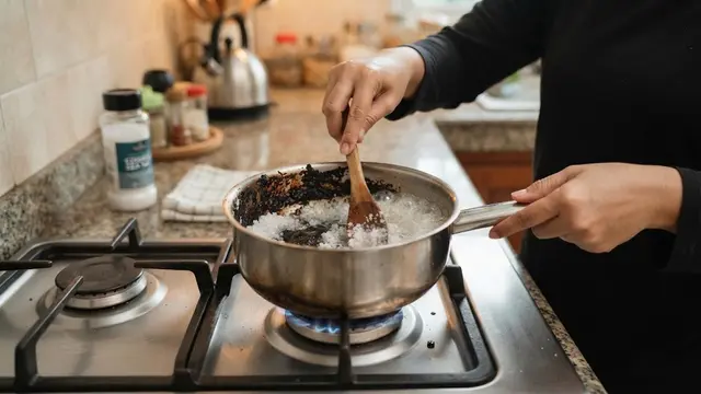 Cara Membersihkan Panci Gosong dengan Garam