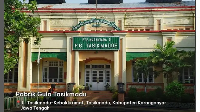 Pabrik Gula Tasikmadu di Kabupaten Karanganyar, Jawa Tengah.