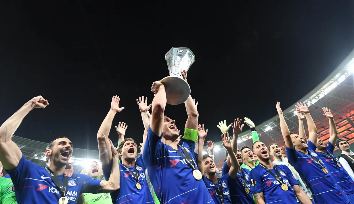 Chelsea juga memenangkan trofi Liga Europa sebanyak dua kali pada 2013 dan 2019. Selain itu mereka juga mambpu menyabet Piala Super Eropa satu kali pada tahun 2021. (AFP/Ozan Kose)