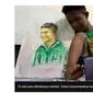 Muhamad Salwa Aristotel, penyandang disabilitas tanpa lengan yang berhasil melukis sketsa wajah Wapres AS. (BBC Indonesia)