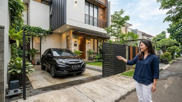 Model Pagar Geser Otomatis dengan Sistem Motor (AI Generated)