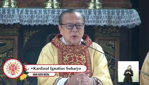 Uskup Agung Jakarta Kardinal Ignatius Suharyo memimpin Misa Natal