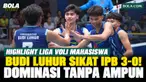 Budi Luhur University (BLU) Jakarta tampil dominan saat menghadapi IPB University Bogor dalam pertandingan tim putra Liga Voli Mahasiswa Seri Jakarta 2026 di GOR Pertamina Simprug, Jakarta Selatan, Selasa (27/10/2026).