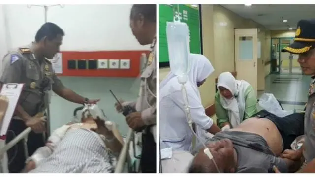 Sebanyak 9 korban teror Sarinah dilarikan ke Rumah Sakit Pusat Angkatan Darat Gatot Subroto// Dua Di antaranya merupakan anggota Polda Metro Jaya// Inspektur Pengawasan Umum Polri Komjen Pol Dwi Priyatno yang datang ke RSPAD membenarkan hal itu// Dia meng