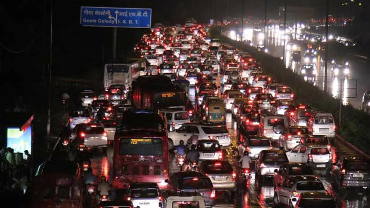 Monsoon traffic jam