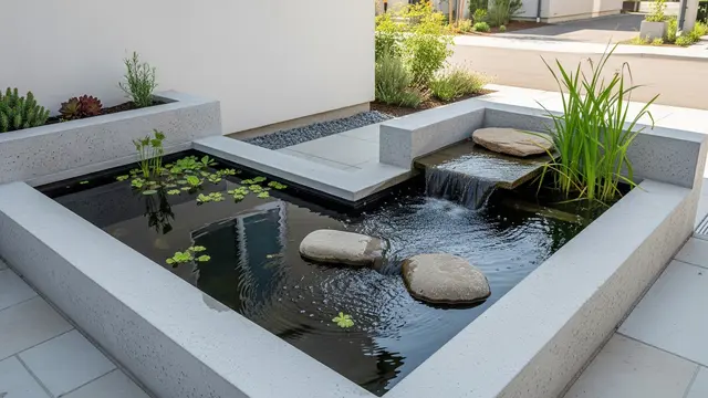 Model Kolam Ikan Sudut Depan Rumah Minimalis
