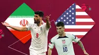 Piala Dunia - Iran Vs AS - Mehdi Taremi Vs Christian Pulisic (Bola.com/Adreanus Titus)