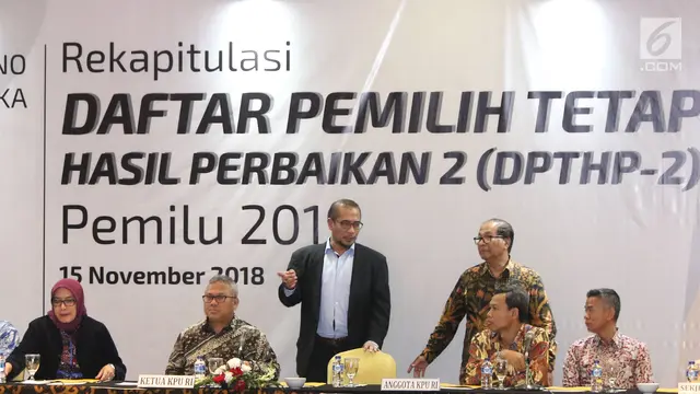 Ketua KPU Pimpin Rapat Rekapitulasi DPTHP 2