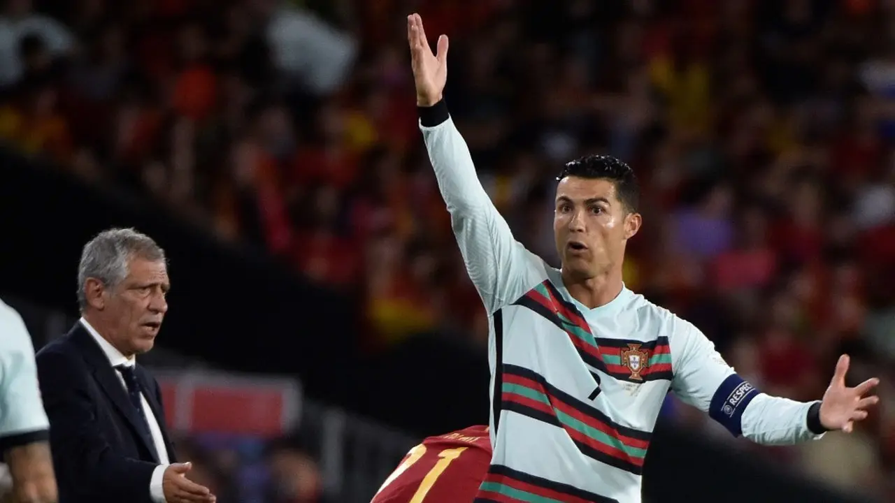 Penyerang Timnas Portugal, Cristiano Ronaldo.