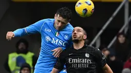 Gol kemenangan I Rossoneri dicetak oleh Theo Hernandez pada menit ke-25. (Isabella BONOTTO/AFP)