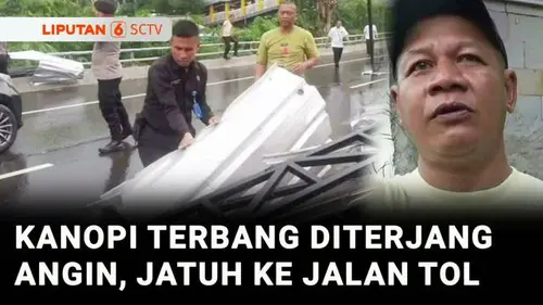 VIDEO: Diterpa Angin Kencang, Kanopi Parkiran Bus di Jatinegara Roboh dan Jatuh ke Jalan Tol