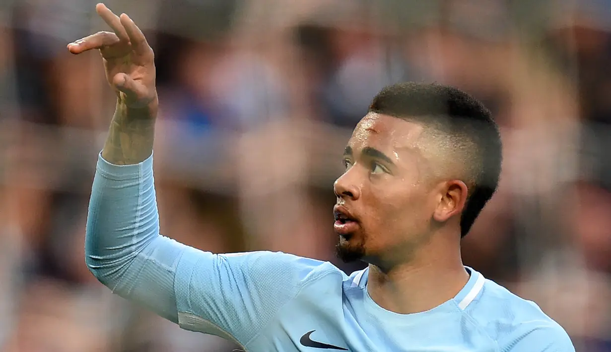 4. Gabriel Jesus (Manchester City) - 7 Gol. (AFP/Oli Scarff)