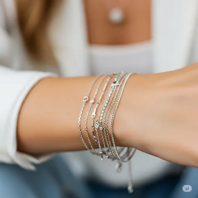 Model Gelang Emas Putih yang Lagi Trend. Foto: Gemini