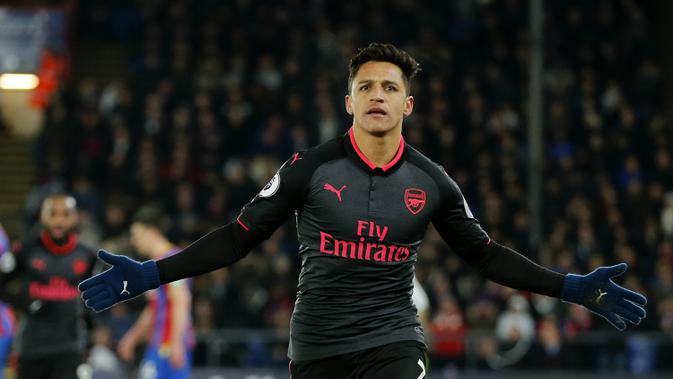 Alexis Sanchez ketika masih membela Arsenal. (AP/Alastair Grant)