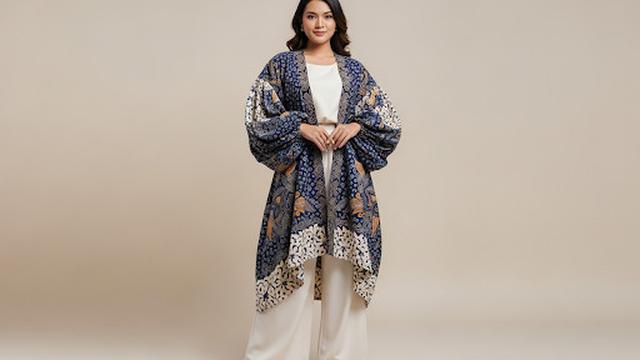Outer Kimono Batik Premium Lengan Balon Panjang