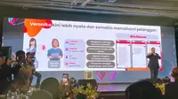 Peluncuran kembali Veronika, asisten pelanggan Telkomsel, menjadi semakin humanis dalam memahami pelanggan di Ancol, Jakarta Utara, Jumat (21/7/2023). (Liputan6.com/ Agustin Setyo Wardani).