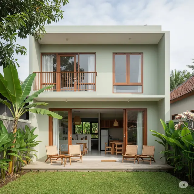 Warna Rumah Elegan di Kampung. Foto: Gemini