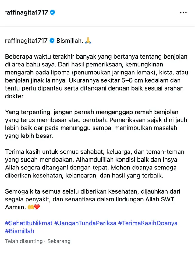 Unggahan Raffi Ahmad. (Foto: Dok. Instagram @raffinagita1717)