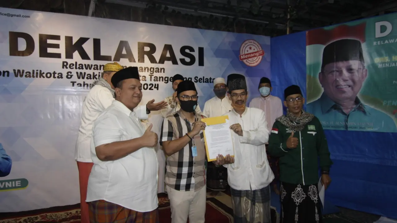 Bakal Calon Wakil Wali Kota Tangsel, Pilar Saga Ichsan, yang berpasangan dengan petahana Benyamin Davnie, kembali mendapatkan dukungan dari ulama