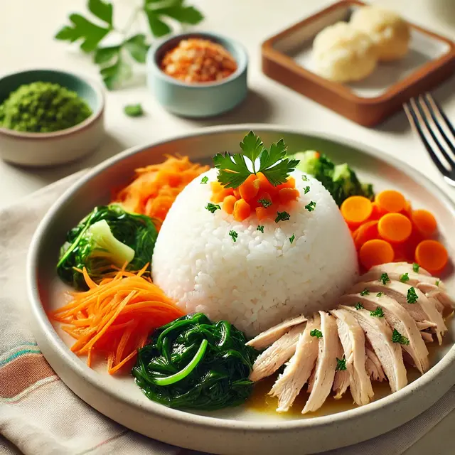 1. Nasi Tim Ayam Sayur